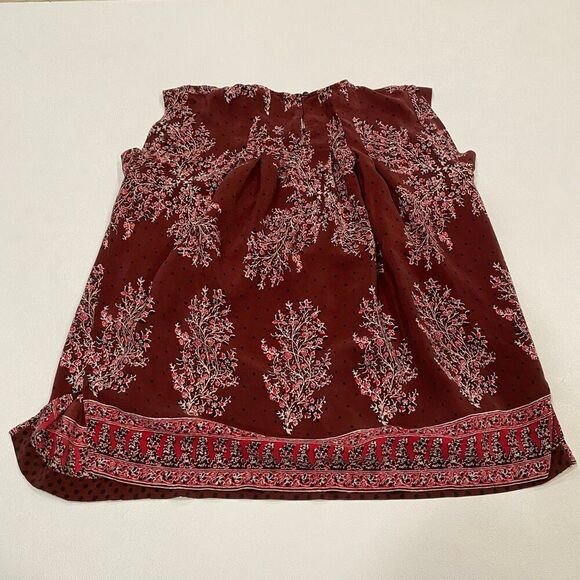 Madewell Boho Floral Sleeveless Blouse Red Brown XS - Picture 2 of 4